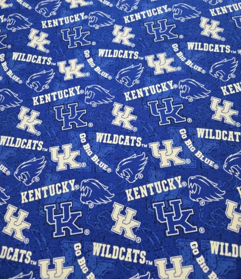 Kentucky Wildcats NCAA College UK Tone on Tone Sykel Cotton Fabric KY-1178