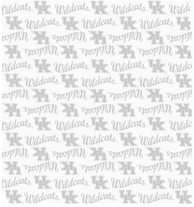 Kentucky Wildcats NCAA College White on White Mini Pigment Print Sykel Enterprises Cotton Fabric KY-1393-W