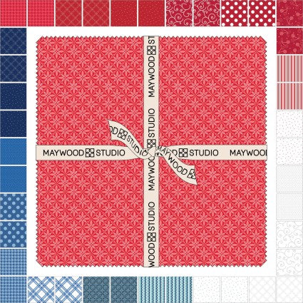 Kimberbell Basics Kim's Picks Star Spangled 10" Squares Kimberbell Maywood Studio Cotton MS-SQ-MASKBB-Ssp Fabric
