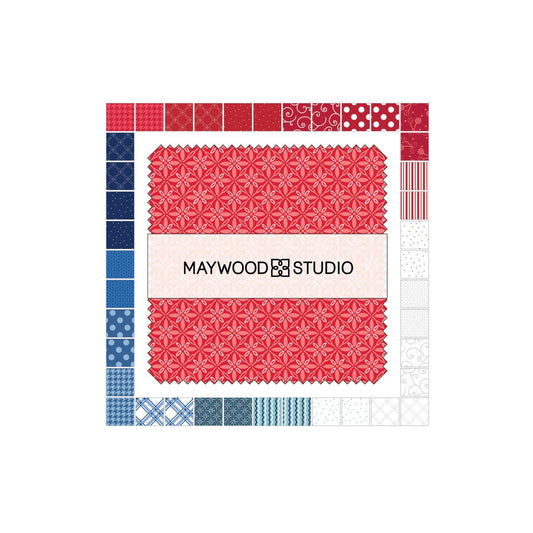 Kimberbell Basics Kim's Picks Star Spangled 5" Squares Kimberbell Maywood Studio Cotton Fabric MS-CP-MASKBB-Ssp