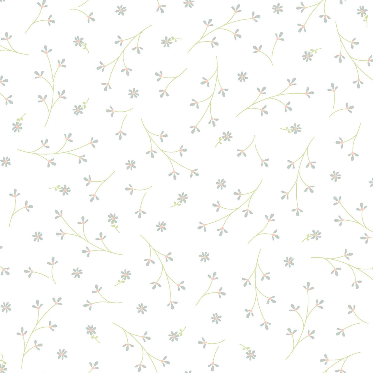Kimberbell Basics Pretty Petals Grey White Kim Christopherson Maywood Studio Cotton Fabric MS-8260-W2