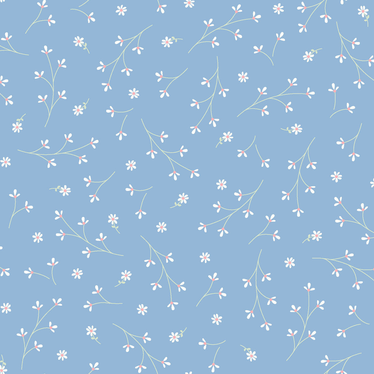 Kimberbell Basics Pretty Petals Blue Kim Christopherson Maywood Studio Cotton Fabric MS-8260-B