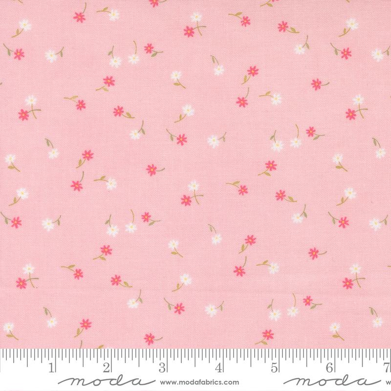 Kindness Fluttering Flowers Ditsy Pink Glass Deb Strain Moda Fabrics Cotton Fabric MD-56154-16