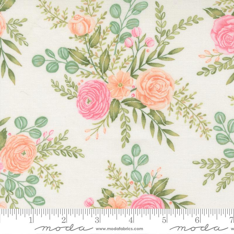 Kindness Rose Garden Florals Dogwood Multi Deb Strain Moda Fabrics Cotton Fabric MD-56150-11