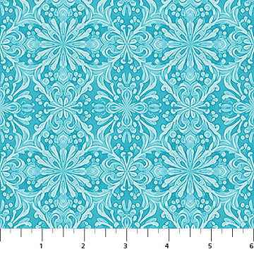 Klimty Cats Ornamental Geo Turquoise Patrick Lose Northcott Cotton Fabric NC-PL-10778-40
