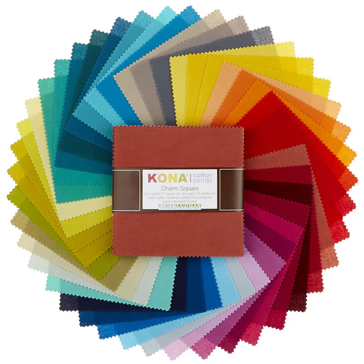 Kona Paintbox Basics Coordinates 5" Squares 42pcs Robert Kaufman Cotton Fabric Kona-CHS-584-42