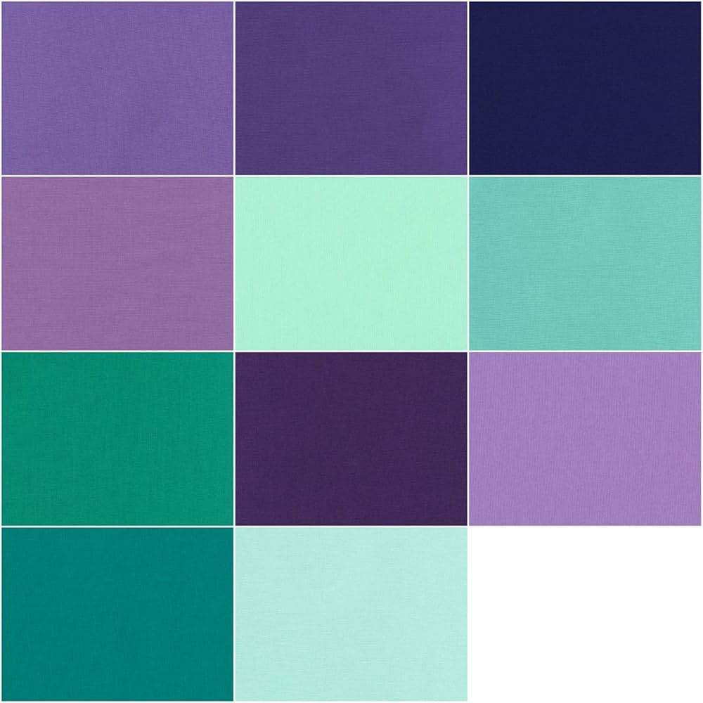 Kona Aurora Palette 2.5" Strips 40pcs Robert Kaufman Cotton Fabric Kona-RU-783-40