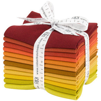 Kona Cotton Autumn Hues Palette 12 Fat Quarters 18" x 21" Robert Kaufman Cotton Fabrics RK-FQ-1371-12