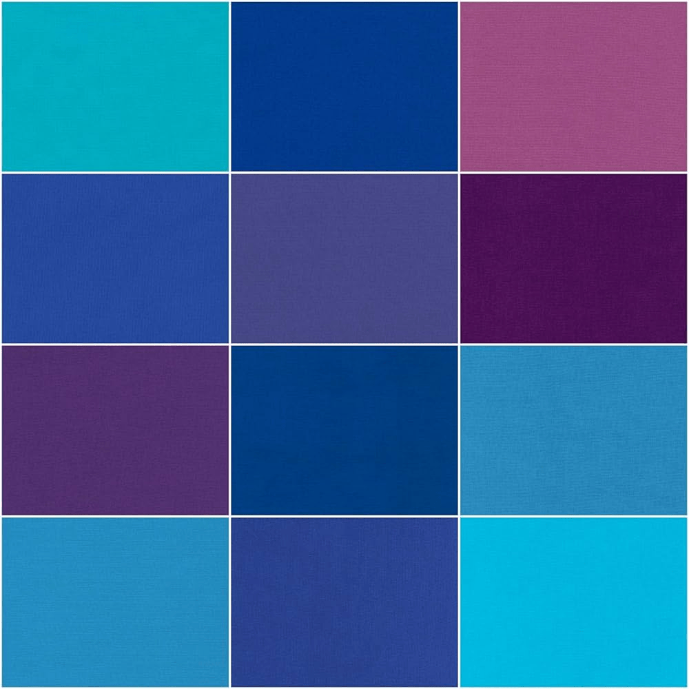 Kona Peacock Palette 2.5" Strips 40pcs Robert Kaufman Cotton Fabric Kona-RU-770-40 | US Fabric Shop