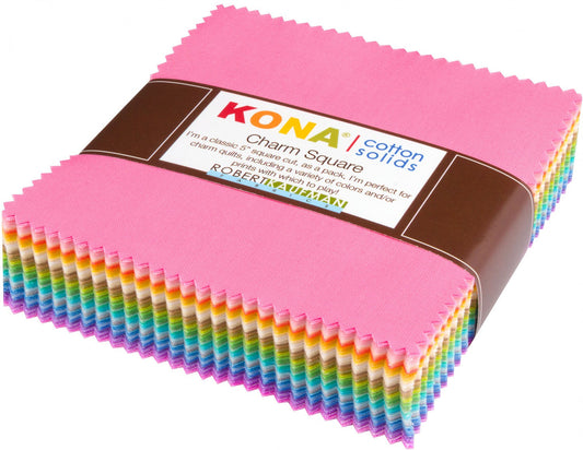 Kona Cotton Solids Pastel Colorstory 5" Squares Robert Kaufman Cotton Fabric RK-CHS-562-101