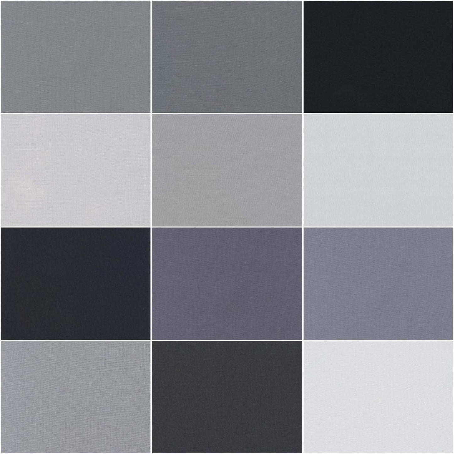 Kona Cotton Stormy Skies Palette Grey Black 2.5" Strips 40pcs designed by Robert Kaufman 100% Cotton Quiltinhg Fabric RK-RU-774-40