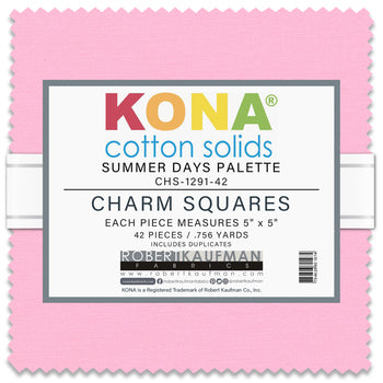 Kona Cotton Summer Days Palette 5" Squares 42pcs Robert Kaufman Cotton Fabric RK-CHS-1291-42