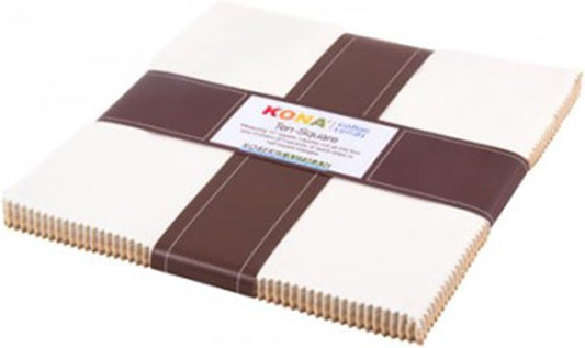 Kona Not Quite White Palette 10" Square Layer Cake 42 pcs Robert Kaufman Cotton Fabric Kona-TEN-258-42