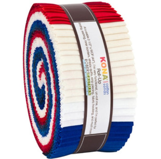 Kona Patriotic Palette 2.5" Strips Robert Kaufman Cotton Fabric Kona-RU-779-40