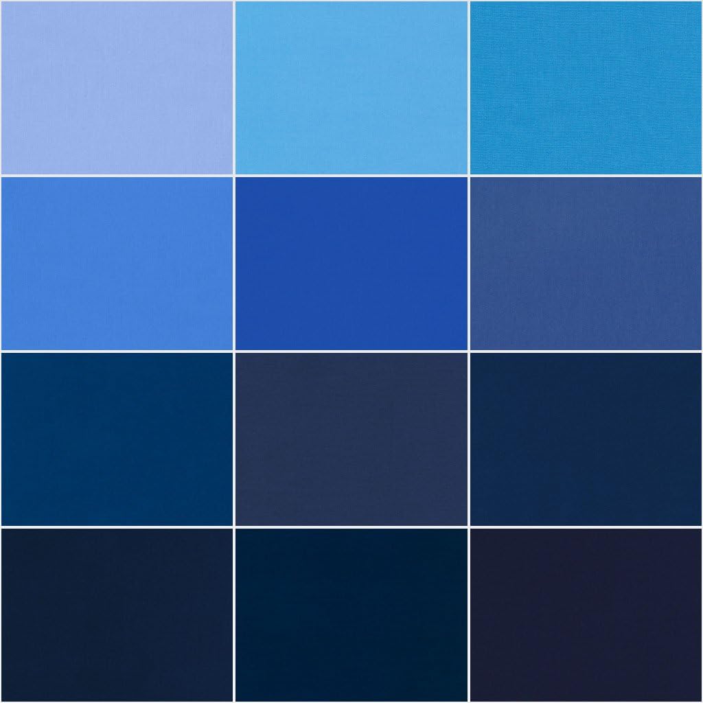 Kona Solids Dusk to Dawn Blue Palette 2.5'' Strips Jelly Roll Robert Kaufman Cotton Fabric Kona-RU-446-40