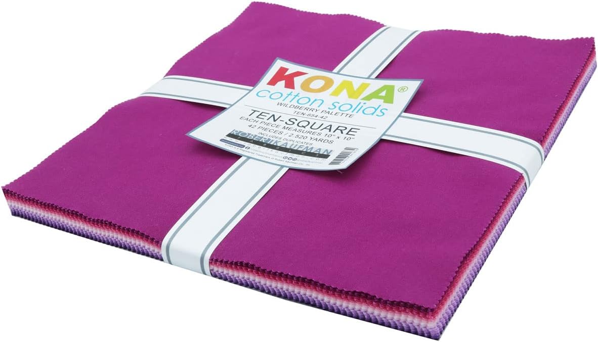 Kona Wildberry Palette 10" Squares Layer Cake 42pcs Robert Kaufman Cotton Fabric RK-TEN-654-42
