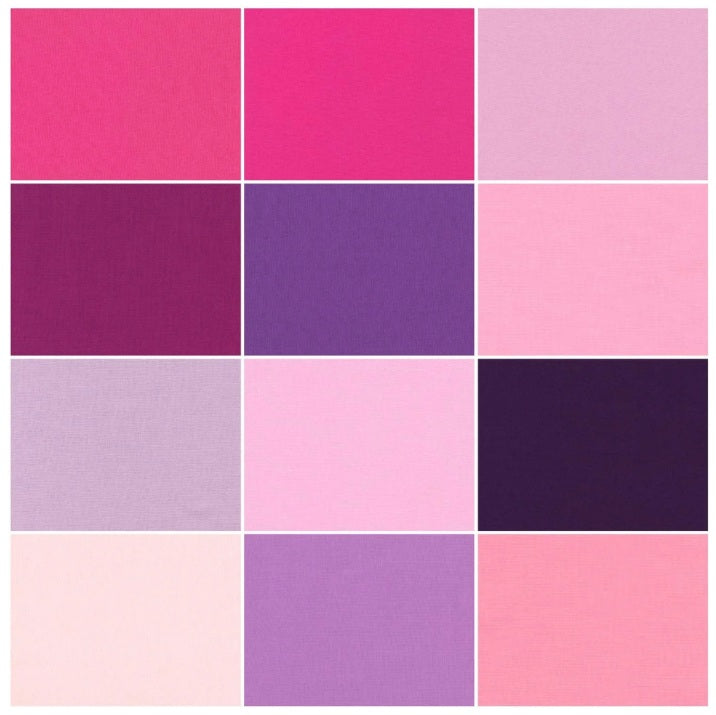 Kona Wildberry Solid 2.5" Strips Jelly Roll 40pcs Robert Kaufman Cotton Fabric RK-RU-778-40