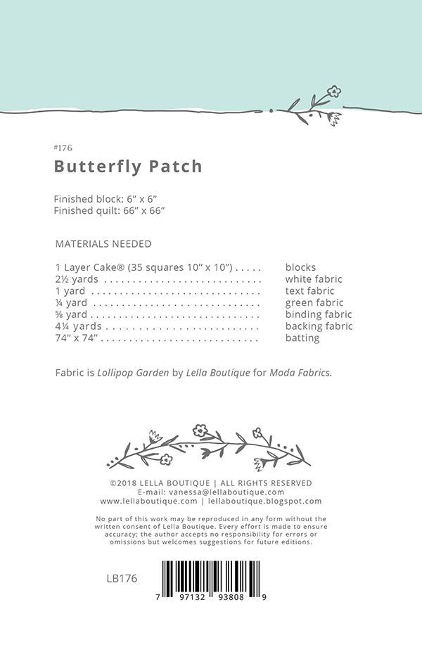 Butterfly Patch Pattern designed Vanessa Goertzen for Lella Boutique LB-176