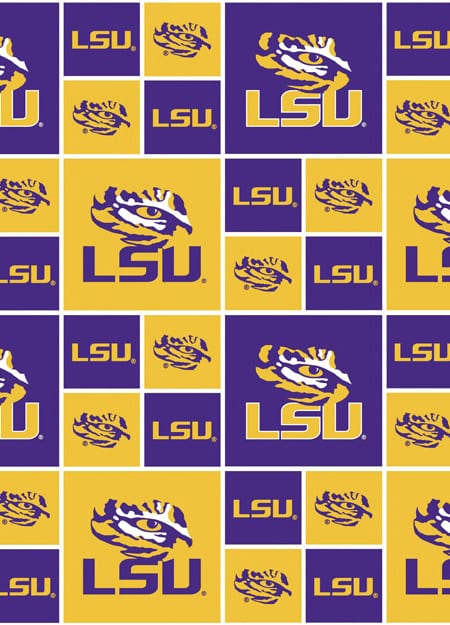 Louisiana State LSU Tigers NCAA College Box Sykel Cotton Fabric LSU-020