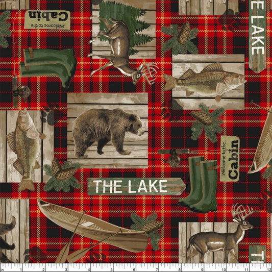 Lakehouse Cab Plaid Red Windham Cotton Fabric WF-51907-1