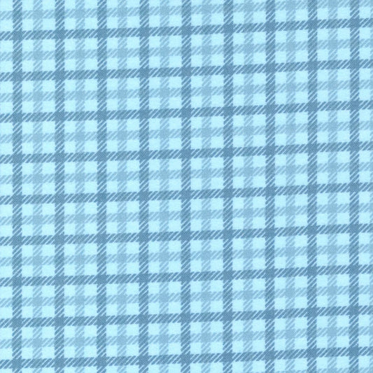 Lakeside Gatherings Double Houndstooth Checks and Plaids Mist Blue Primitive Gathering Moda  FLANNEL Fabric MD-49221-12F