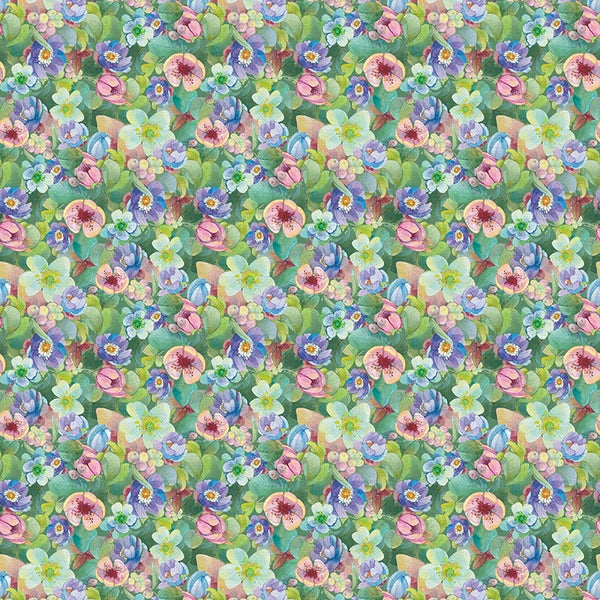 Lamb of God Floral Packed Paintbrush Studios Cotton Fabric PBS-120-26473