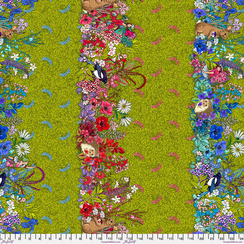 Language of Flowers Hedgerow Green Odile Bailloeul Free Spirit Cotton Fabric FS-PWOB100.GREEN