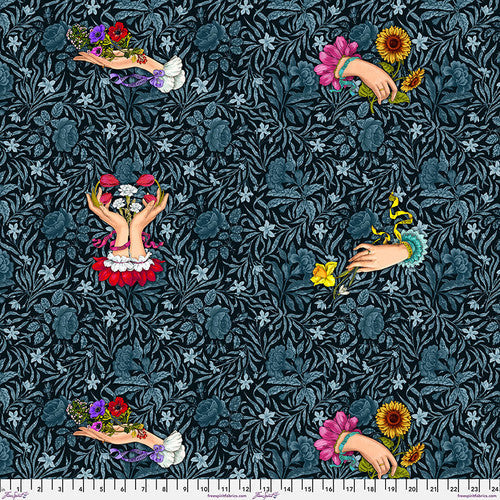 Language of Flowers Say it With Flowers Noir Odile Bailloeul Free Spirit Cotton Fabric FS-PWOB098.NOIR