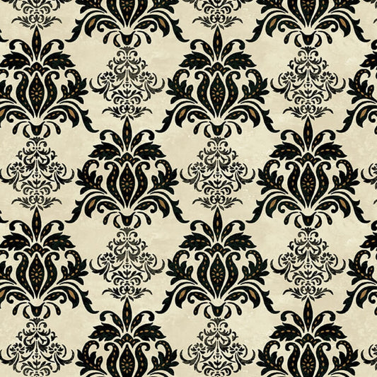 LePoulet Damask Cream Jennifer Brinley Studio E Cotton Fabric