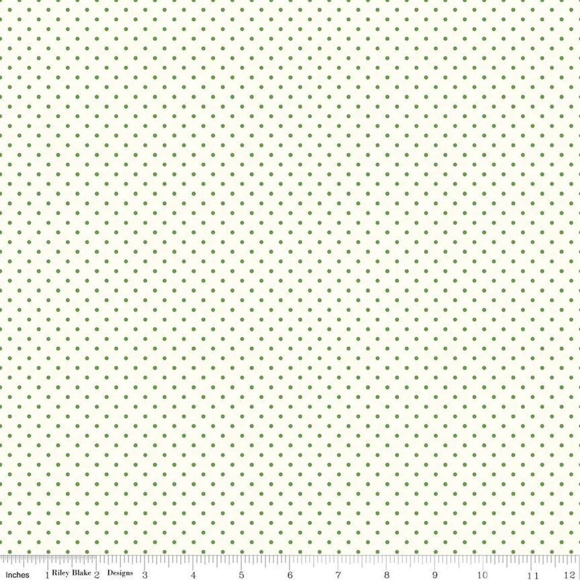 Swiss Dots Le Creme White Clover Green The RBD Designers Riley Blake Designs Cotton Fabric RB-C600-CLOVER
