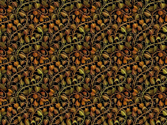 Legendary Journeys Leafy Vines Multi Jason Yenter In The Beginning Cotton Fabric