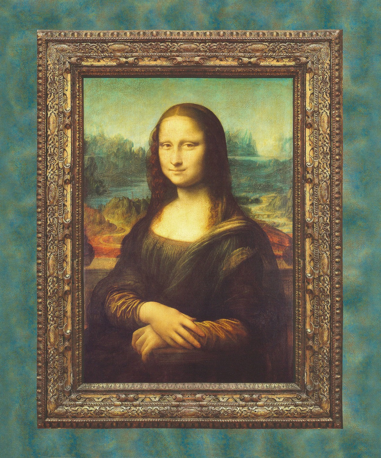 Leonardo Da Vinci Mona Lisa Panel 24" in Multi Robert Kaufman Cotton Fabric