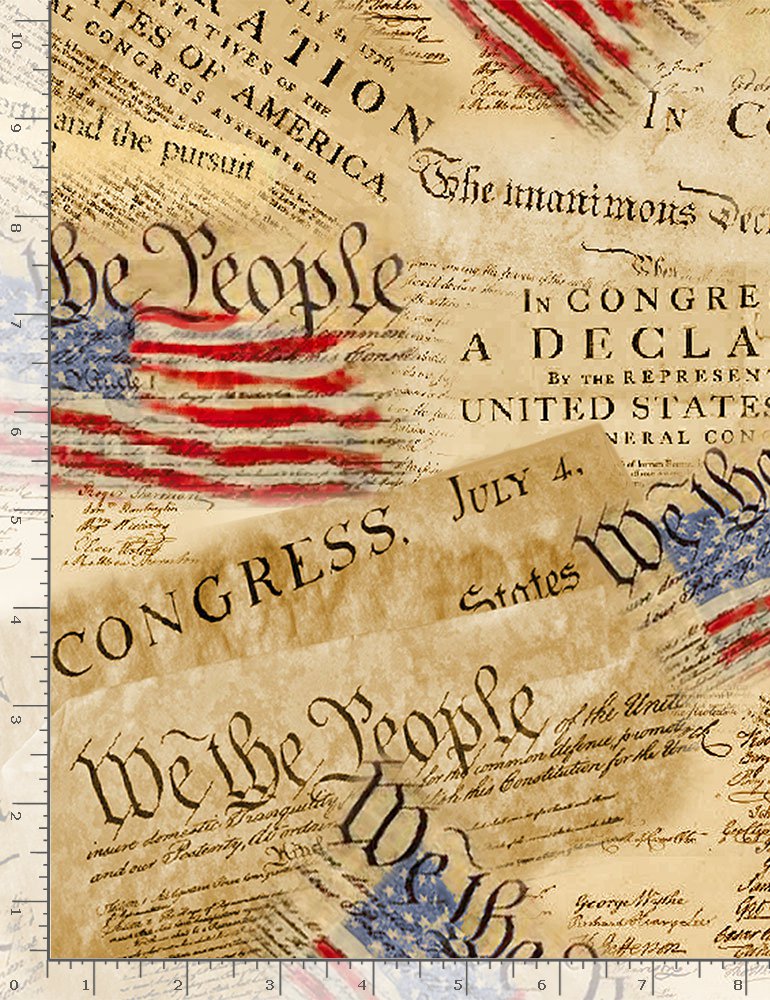 Let Freedom Ring Declaration of Independence Multi Timeless Treasures Cotton Fabric TT-USA-CD8320-MULTI