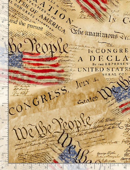 Let Freedom Ring Declaration of Independence Multi Timeless Treasures Cotton Fabric TT-USA-CD8320-MULTI