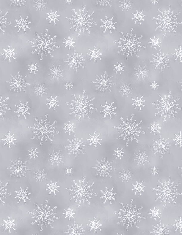 Let It Snow-Man! Snowflakes Allover Grey Danielle Leone Wilmington Prints Cotton Fabric WP-3017-27758-919