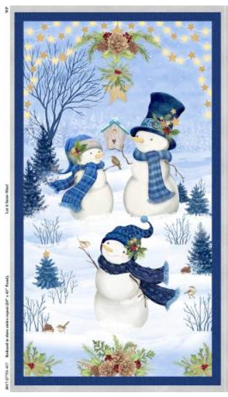 Let It Snow-Man! Snowmen Panel 24" Danielle Leone Wilmington Prints Cotton Fabric WP-3017-27751-417