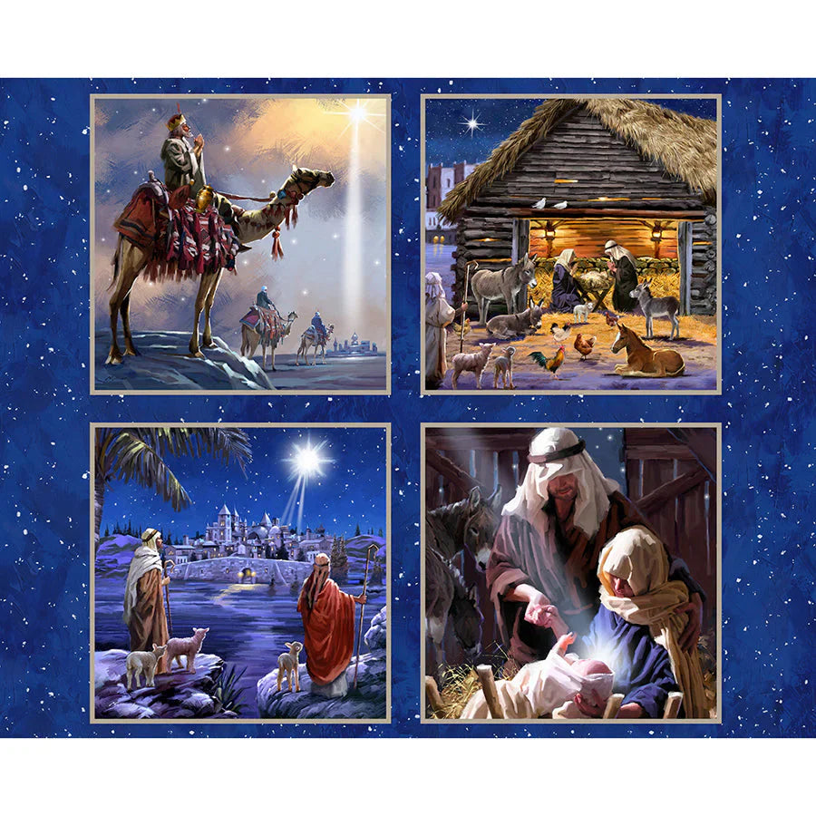 Let Us Adore Him Panel 36" Multi The MacNeil Studio 3 Wishes Cotton Fabric 3W-23823-PNL