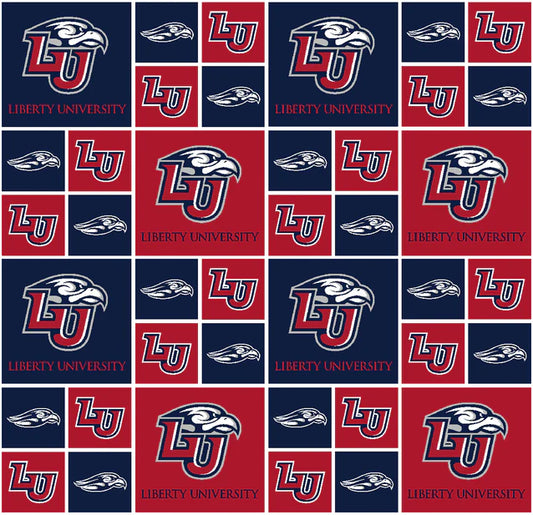 Liberty Flames NCAA College Block Sykel Enterprises Cotton Fabric SYK-LBU-020