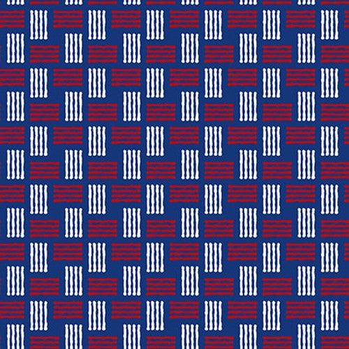 Liberty Geometric Lines Navy Blue Satin Moon Designs Blank Quilting Cotton Fabric