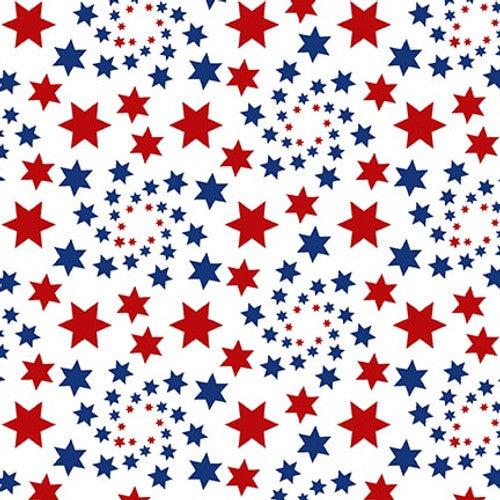 Liberty Stars White Satin Moon Designs Blank Quilting Cotton Fabric