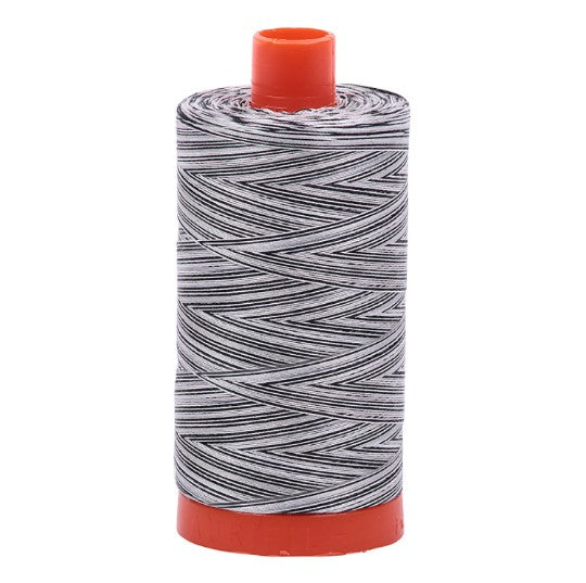 Licorice Twist Black White Variegated Mako Thread 50wt 1300m 1422yds 6ct Aurifil AF-A1150-4652