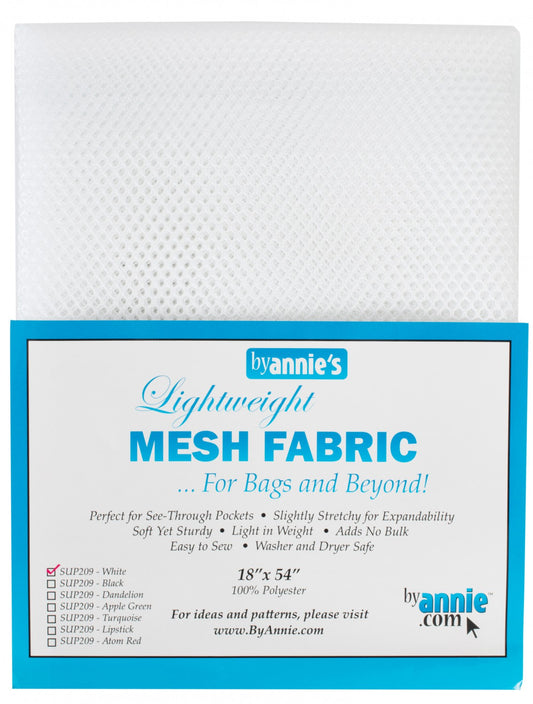 Lightweight Mesh Fabric White By Annie's 18”x 54” Polyester BYA-SUP209-WHITE