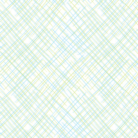 Lil Goats Diagonal Lines Blue Green Mar Auslander Quilting Treasures Fabrics Cotton Fabric