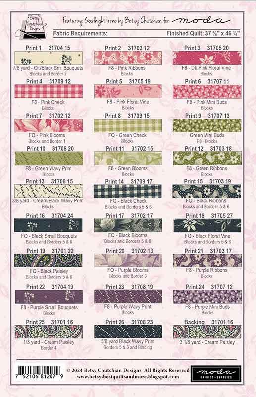 Lilacs and Roses 45''x45'' Pattern Betsy Chutchain Designs CD-2001