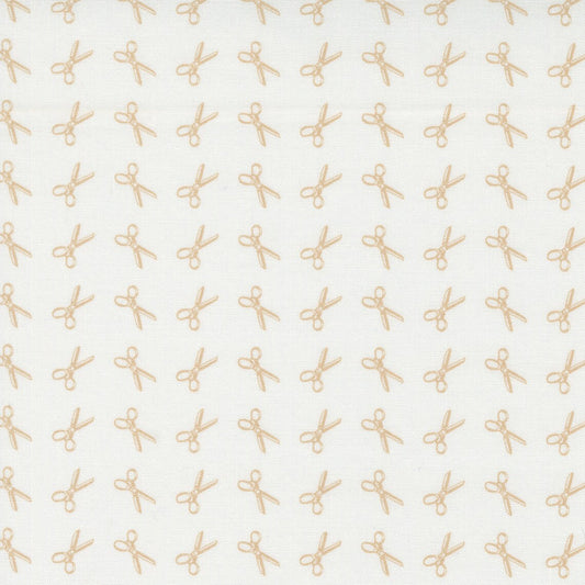 Linen Cupboard Scissors Chantilly Latte Cream Fig Tree & Co. Moda Cotton Fabric MD-20483-21