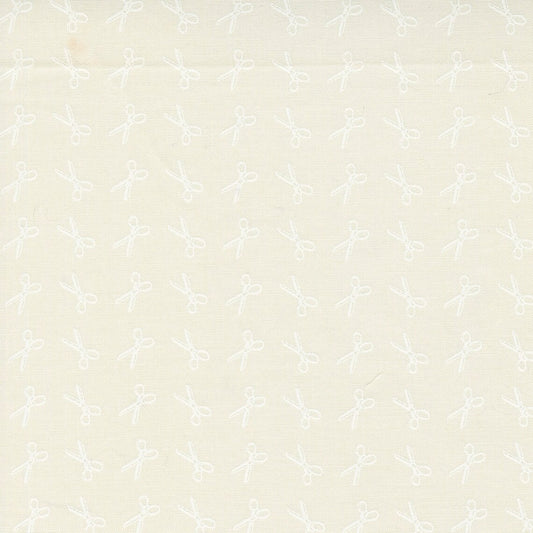 Linen Cupboard Scissors Ivory Cream Fig Tree & Co. Moda Cotton Fabric MD-20483-12