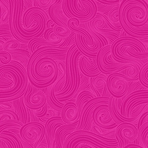 Just Color! Lipstick Fuchsia Pink Swirl Studio E Cotton Fabric SE 1351-Lipstick