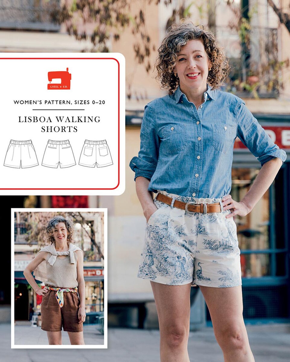 Lisboa Walking Shorts Pattern Sizes 0-20 Apparel Pattern Liesl + Co. LIESL-LC046LS