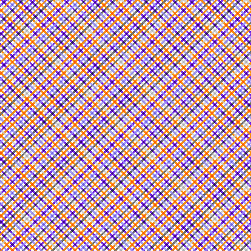 Little Monsters Plaid Orange Emily Elizabeth Blank Quilting Cotton Fabric
