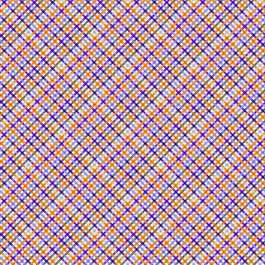 Little Monsters Plaid Orange Emily Elizabeth Blank Quilting Cotton Fabric